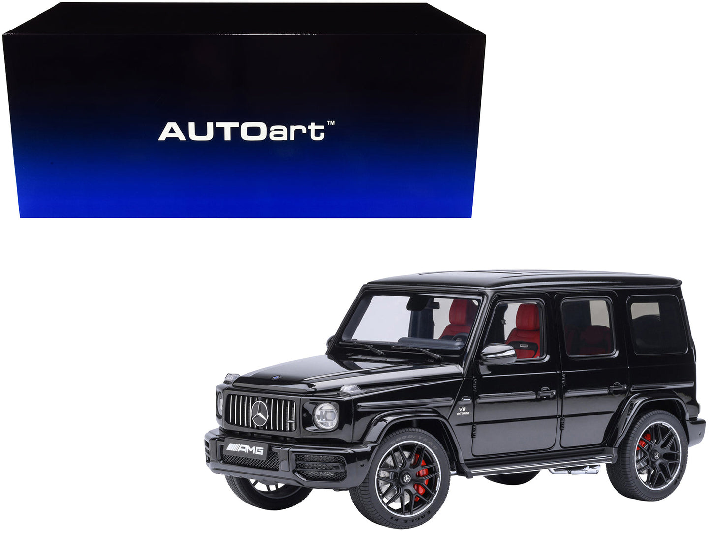 2019 Mercedes-Benz AMG G63 Black with Red Interior 1/18 Model Car by Autoart  free shipping USA
