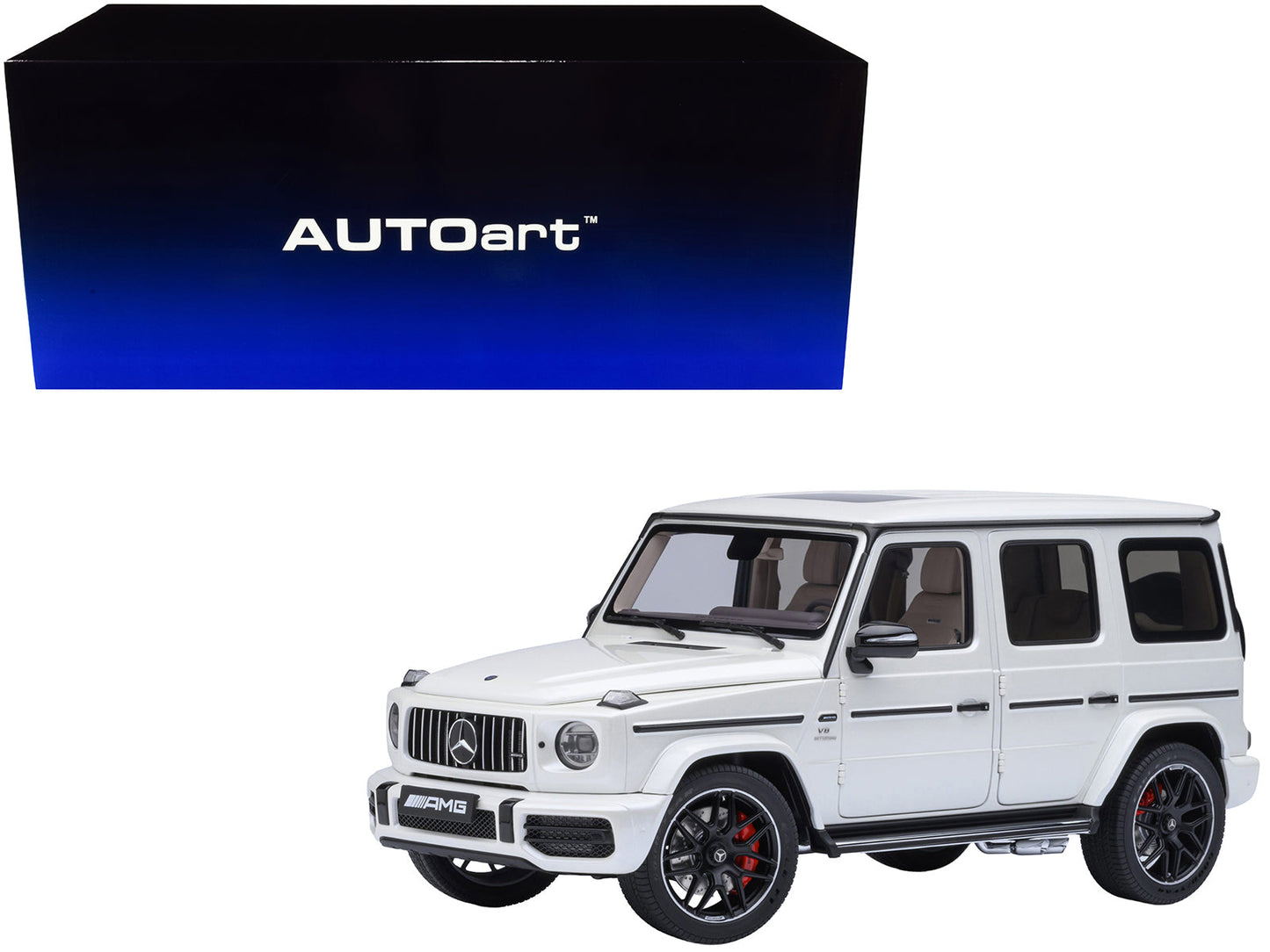 2019 Mercedes-Benz AMG G63 Brilliant White Metallic 1/18 Model Car by Autoart  free shipping USA