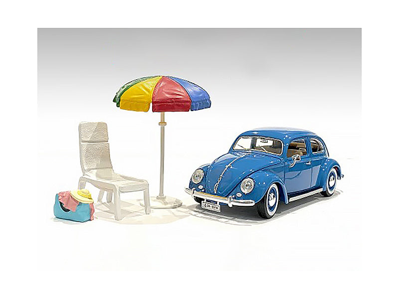 "Beach Girls" Accessories (Beach Chair and Beach Umbrella and Duffle Bag) for 1/24 Scale Models by American Diorama  free shipping USA