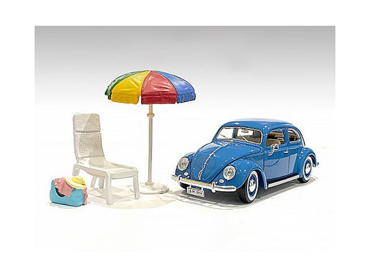 "Beach Girls" Accessories (Beach Chair and Beach Umbrella and Duffle Bag) for 1/24 Scale Models by American Diorama  free shipping USA
