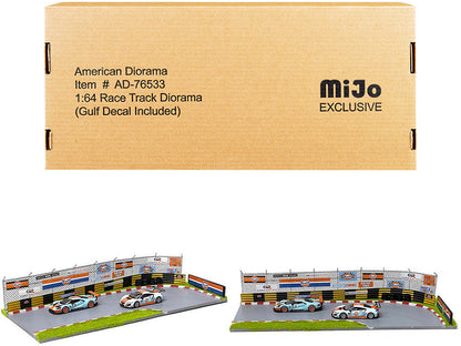 "Race Track Gulf Oil" Diorama with Decals for 1/64 Scale Models by American Diorama  free shipping USA