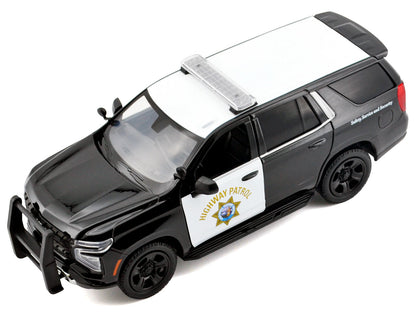 2025 Chevrolet Tahoe Police Pursuit Vehicle "California Highway Patrol" Black and White "Law Enforcement and Public Service" Series 1/24 Diecast Model Car by Motormax