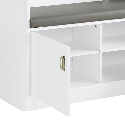 Buck II - High Gloss Hall Tree - White by Couch.com