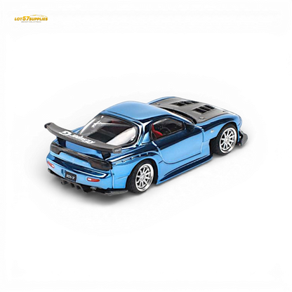 Pop Race Mazda RX-7 Re-Amemiya Blue Chrome 1:64