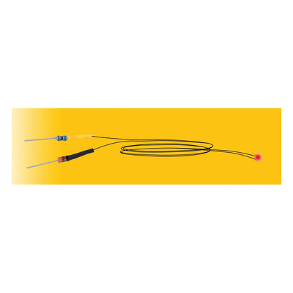 Viessmann 3563 All Scale LED w/Wires & Resistor -- Red, 1/16 x 1/32" (5)