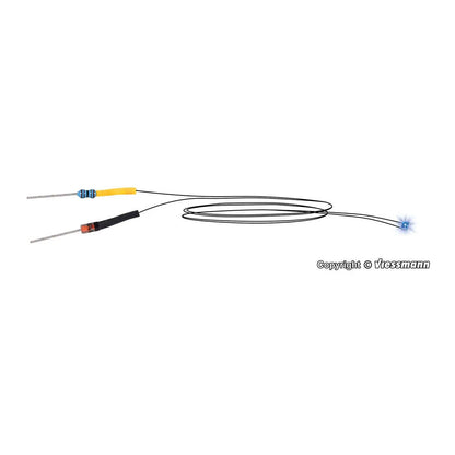 Viessmann 3564 All Scale LED with Wire, Dropping Resistor Diode -- Blue pkg(5)