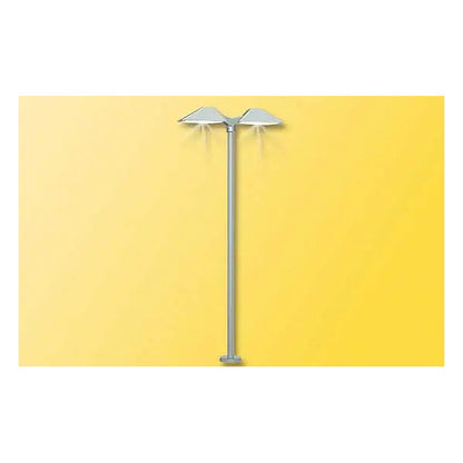 Viessmann 6484 N Scale Modern Platform Double Lamp -- Green, White LEDs