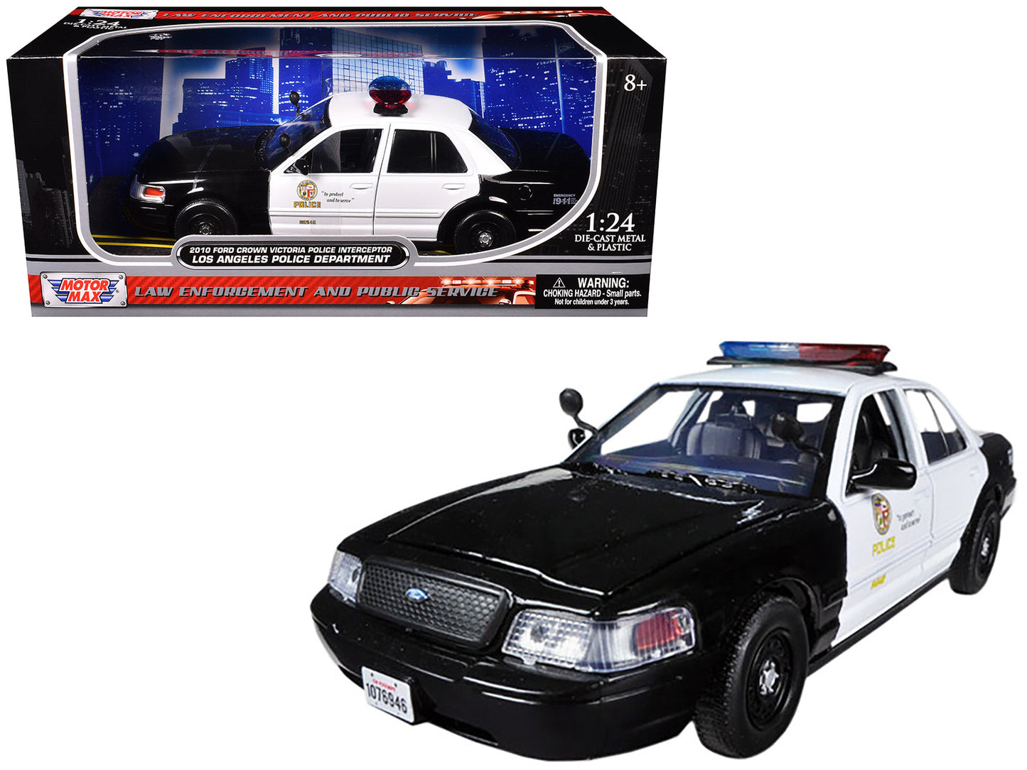 2010 Ford Crown Victoria LAPD Los Angeles Police Department Car 1/24 Diecast Car Model by Motormax  free shipping USA
