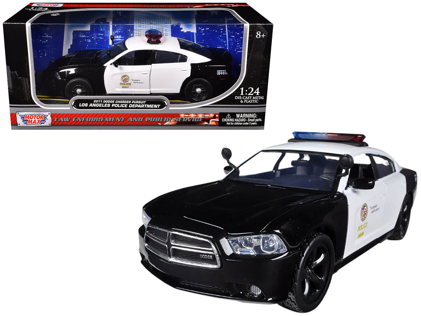 2011 Dodge Charger Pursuit LAPD Los Angeles Police Department Car 1/24 Diecast Car Model by Motormax  free shipping USA