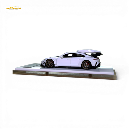 404ERROR Porsche Taycan White with Roof Box 1:64