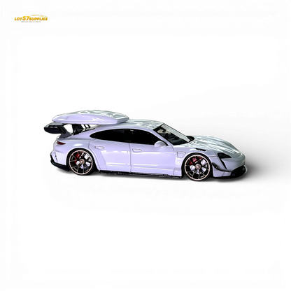 404ERROR Porsche Taycan White with Roof Box 1:64
