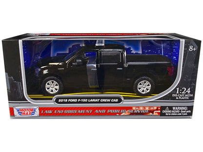 2019 Ford F-150 Lariat Crew Cab Pickup Truck Unmarked Plain Black "Law Enforcement and Public Service" Series 1/24 Diecast Model Car by Motormax  free shipping USA
