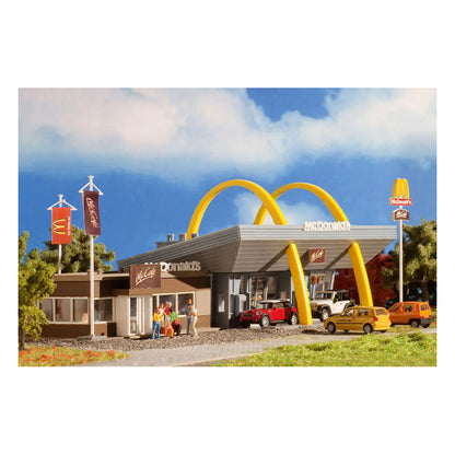 Vollmer 43635 HO Scale McDonald's Restaurant w/McCafe -- Kit - 10-5/8 x 7-1/8 x 3-7/8"  27 x 18 x 9.8cm