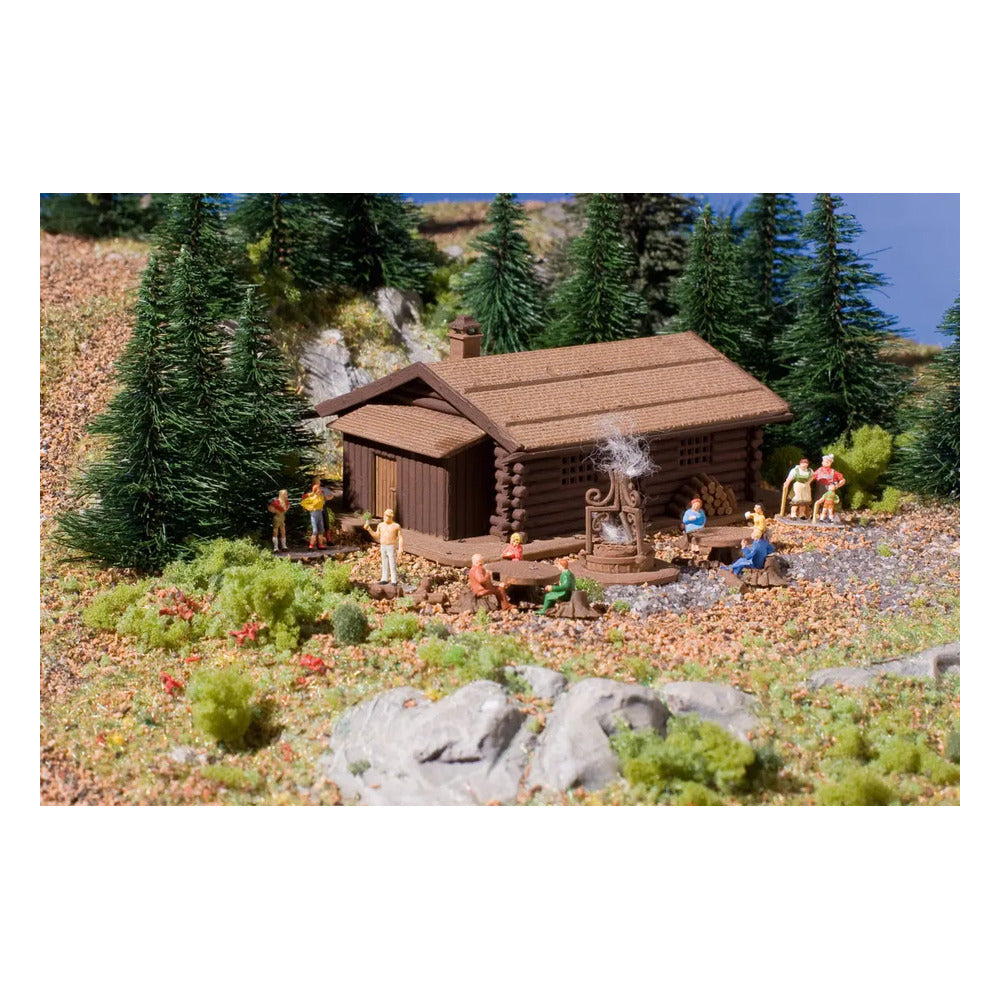 Vollmer 47727 N Scale Log Cabin w/Barbecue Pit