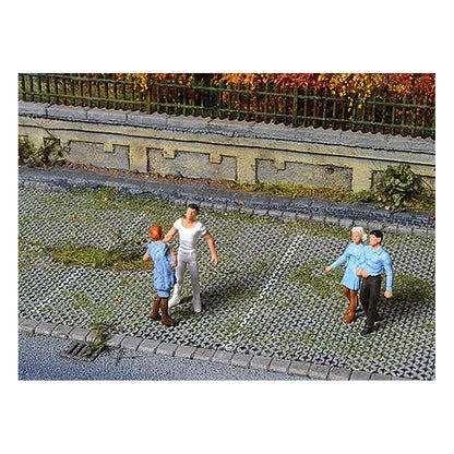 Vollmer 48250 HO Scale Street Curb w/Inset Parking Space - Stone Art