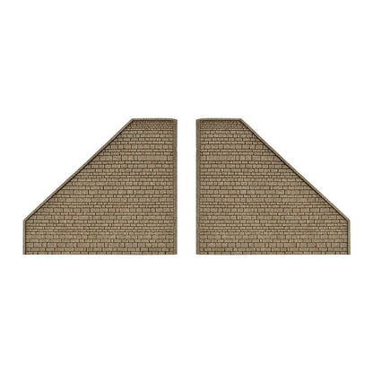 Vollmer 48601 N Scale Wing Walls -- Matches Single-Track Portal #48600, 2 Pieces