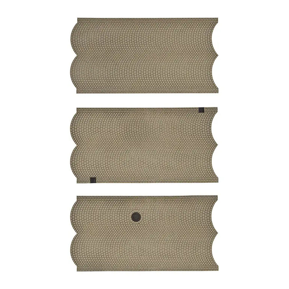 Vollmer 48740 O Scale Cobblestone Street Sections -- 10-1/4 x 3-1/8" (3)