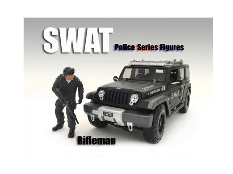 SWAT Team Rifleman Figure For 1:18 Scale Models by American Diorama  free shipping USA