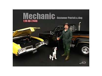 Customer Patrick and a Dog Figurine / Figure For 1:18 Models by American Diorama  free shipping USA
