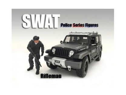SWAT Team Rifleman Figure For 1:24 Scale Models by American Diorama  free shipping USA
