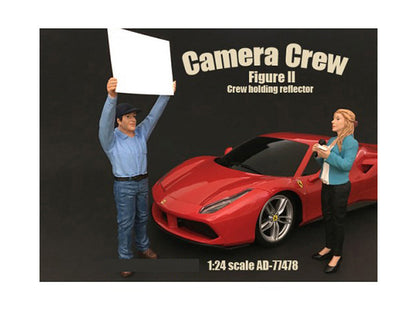 Camera Crew Figure II "Crew Holding Reflector" For 1:24 Scale Models by American Diorama  free shipping USA