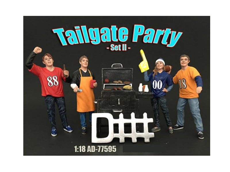 Tailgate Party Set II 4 Piece Figure Set For 1:18 Scale Models by American Diorama  free shipping USA