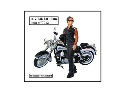 Biker Jane Figure For 1:12 Models by American Diorama  free shipping USA