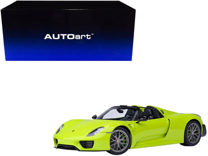 Porsche 918 Spyder "Weissach Package" Acid Green 1/18 Model Car by Autoart  free shipping USA