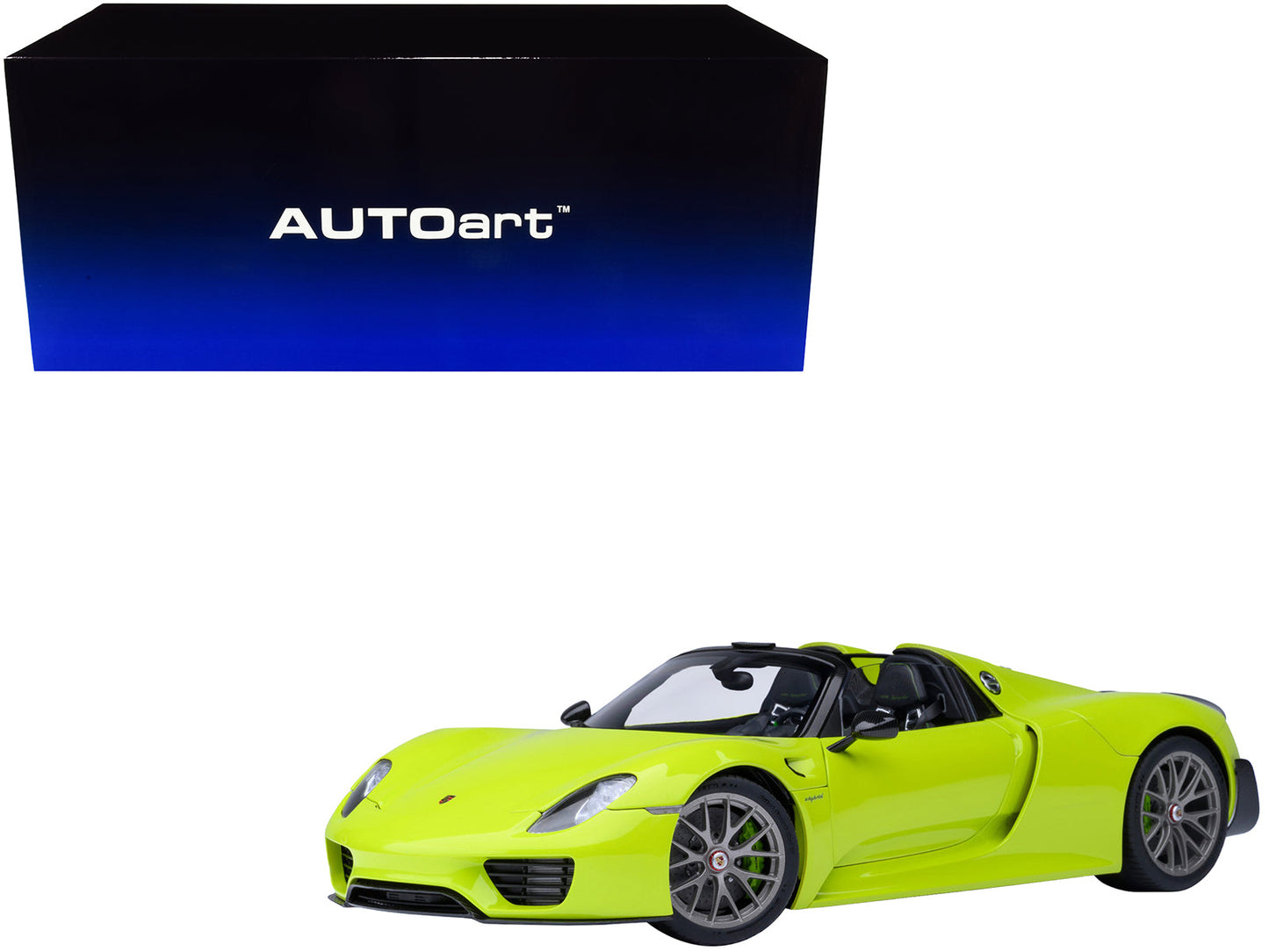 Porsche 918 Spyder "Weissach Package" Acid Green 1/18 Model Car by Autoart  free shipping USA