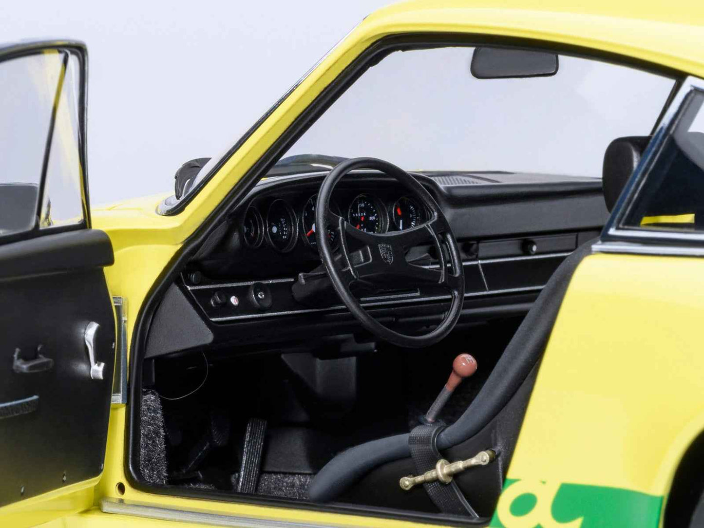 Porsche 911 Carrera 2.7 RS Light Yellow with Green Stripes and Wheels 1/18 Model Car by Autoart