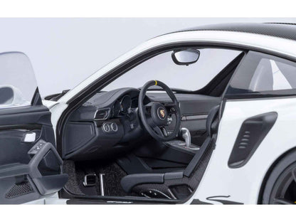 Porsche 911 (991.2) GT3 RS Weissach Package White with Carbon Hood and Top 1/18 Model Car by Autoart