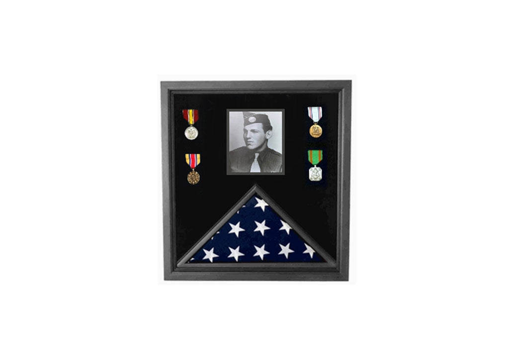 5 ‘x 8’ American flag and photo display case for large American flag and photos