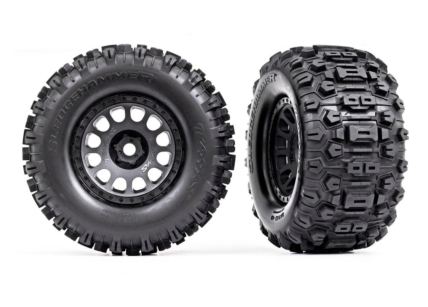 Traxxas 7876 XRT Matte Black Wheels w/ Sledgehammer Tires (2)