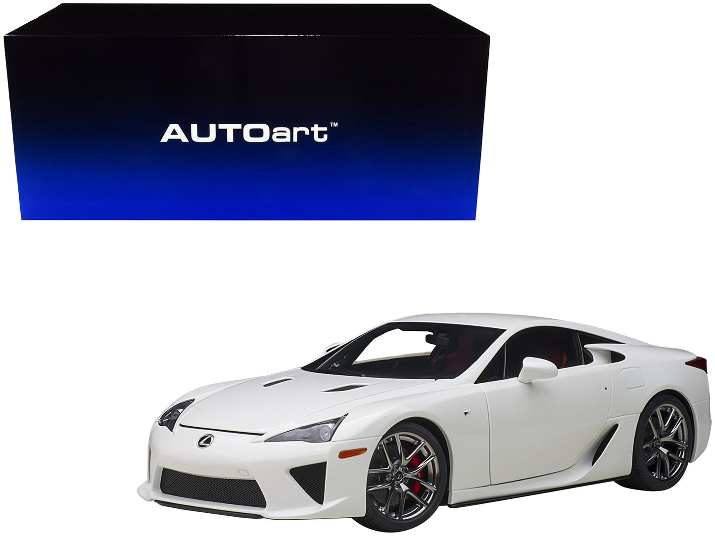 Lexus LFA Whitest White with Red and Black Interior 1/18 Model Car by Autoart  free shipping USA