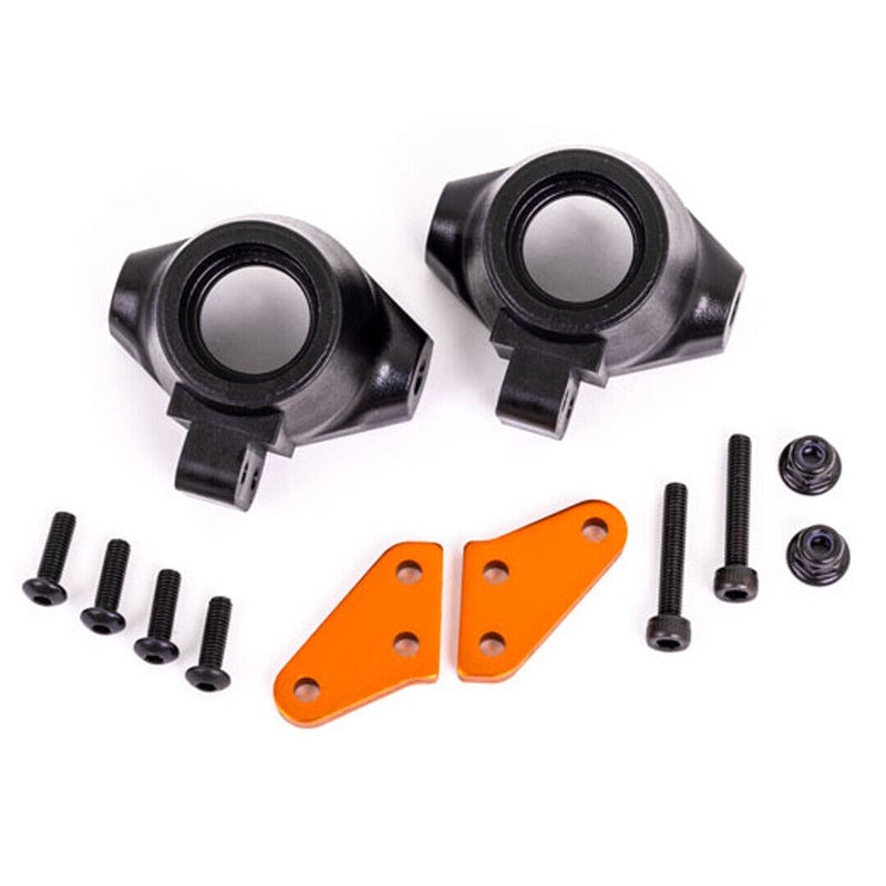 Traxxas 9637T Aluminum Left & Right Steering Blocks Arms Orange : Sledge