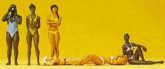 Preiser 10309 HO Scale Recreation & Sports Female Bathers pkg(5)