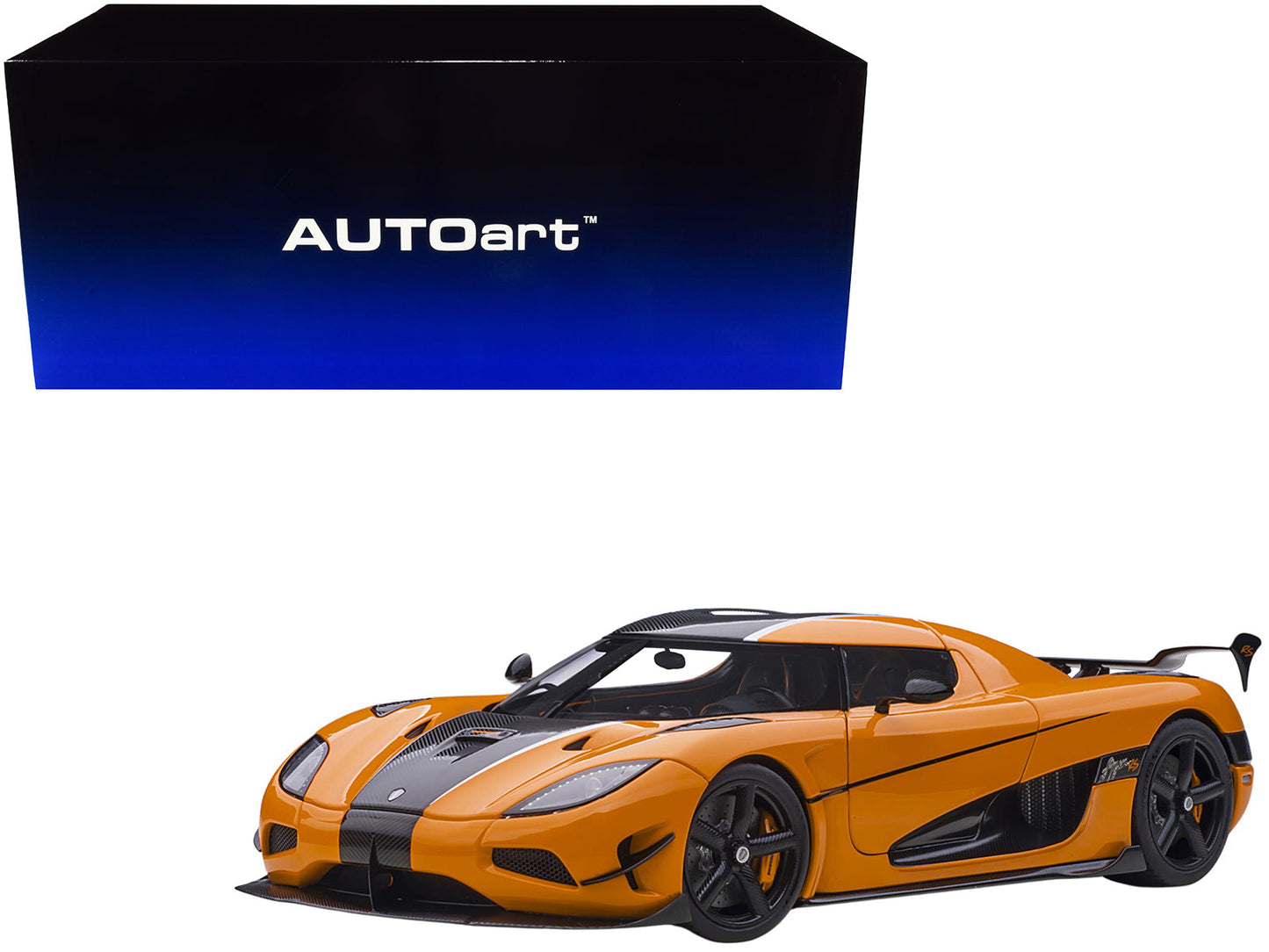 Koenigsegg Agera RS Cone Orange with Black Carbon Accents 1/18  Model Car by Autoart  free shipping USA