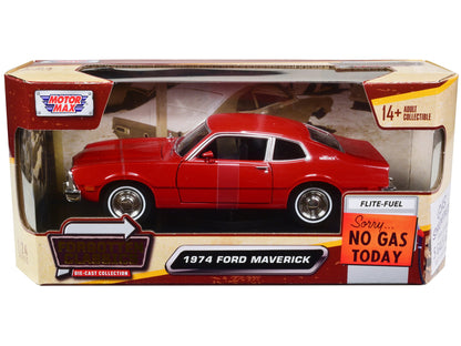 1974 Ford Maverick Red "Forgotten Classics" Series 1/24 Diecast Model Car by Motormax  free shipping USA