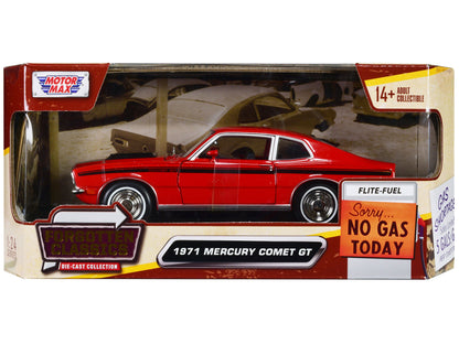 1971 Mercury Comet GT Red with Black Stripes "Forgotten Classics" Series 1/24 Diecast Model Car by Motormax  free shipping USA