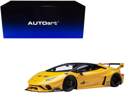 Lamborghini Huracan GT "LB-Silhouette Works" Yellow Metallic with Black Top 1/18 Model Car by Autoart  free shipping USA