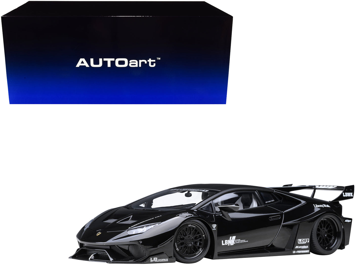 Lamborghini Huracan GT "LB-Silhouette Works" Black 1/18 Model Car by Autoart  free shipping USA