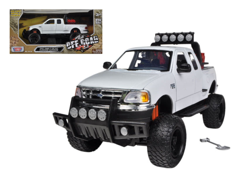 2001 Ford F-150 XLT Flareside Supercab Off-Road Pickup Truck White 1/24 Diecast Model Car by Motormax  free shipping USA