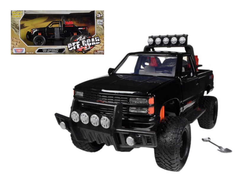 1992 Chevrolet 454 SS Pickup Truck Off Road Black 1/24 Diecast Model by Motormax  free shipping USA