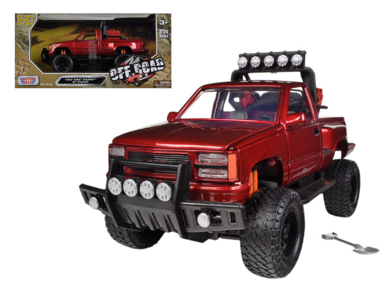 1992 GMC Sierra GT Pickup Truck Off Road Red 1/24 Diecast Model by Motormax  free shipping USA
