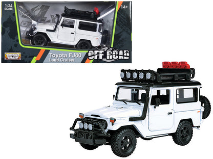 Toyota FJ40 Land Cruiser White "4x4 Overlanders" Series 1/24 Diecast Model Car by Motormax  free shipping USA