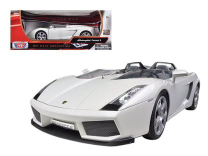 Lamborghini Concept S Pearl White 1/18 Diecast Car Model by Motormax  free shipping USA