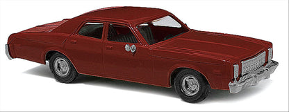 Busch 89121 HO Scale 1976 Plymouth Fury Sedan Model, Maroon