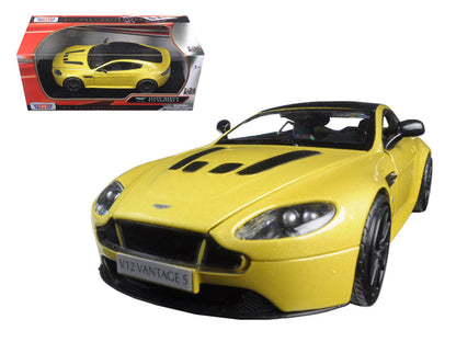 Aston Martin Vantage S V12 Yellow 1/24 Diecast Model Car by Motormax  free shipping USA