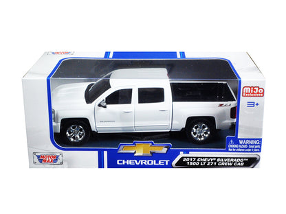 2017 Chevrolet Silverado 1500 LT Z71 Crew Cab Pickup Truck White 1/27 Diecast Model Car by Motormax  free shipping USA