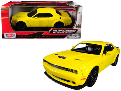 2018 Dodge Challenger SRT Hellcat Widebody Yellow 1/24 Diecast Model Car by Motormax  free shipping USA